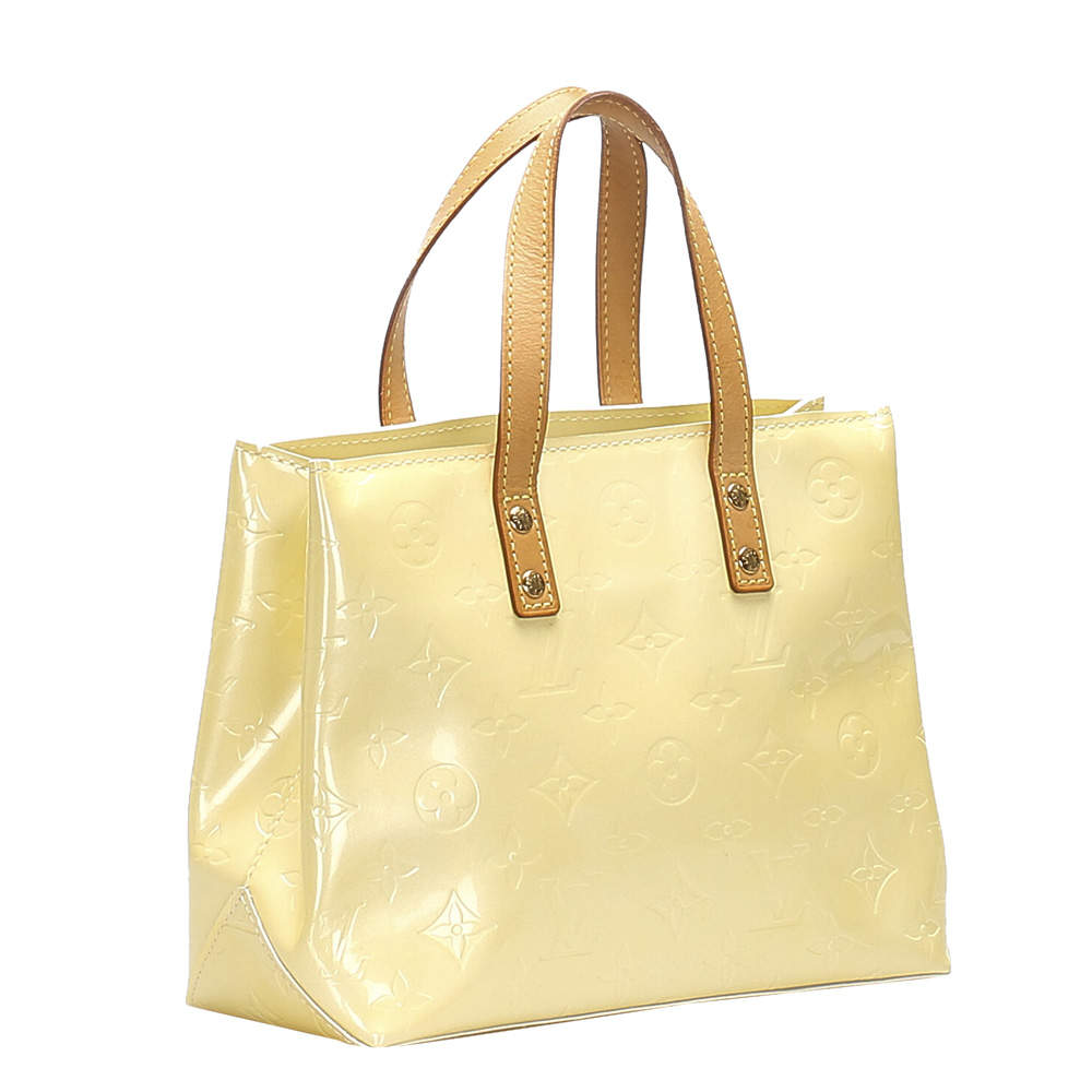 Louis Vuitton Yellow-Beige Monogram Vernis Reade GM Tote Bag