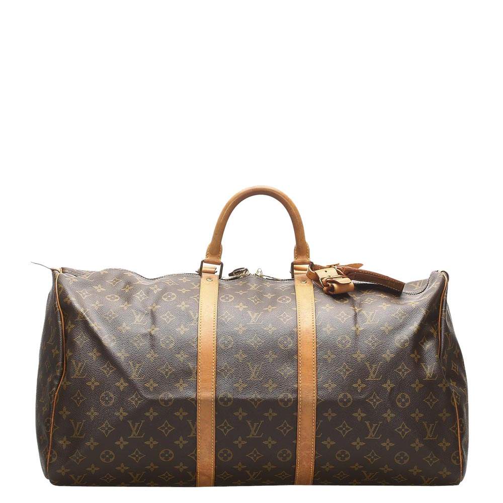 Louis Vuitton Brown Monogram Canvas Keepall 55 Bag