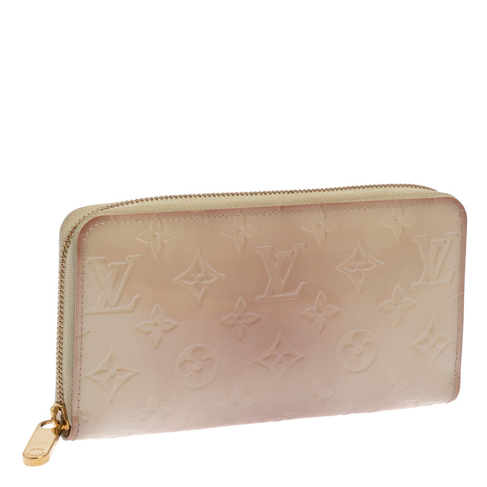 Louis Vuitton Rose Beige Monogram Vernis Zippy Wallet Zip Around