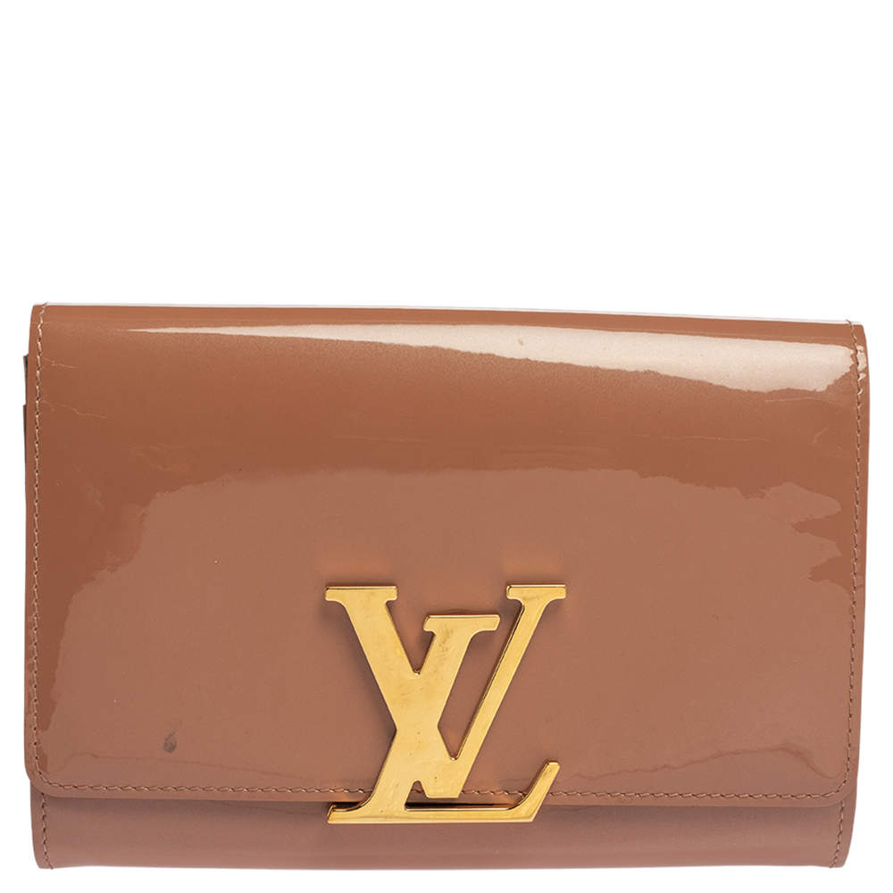 Louis Vuitton Rose Velours Patent Leather Louise Clutch