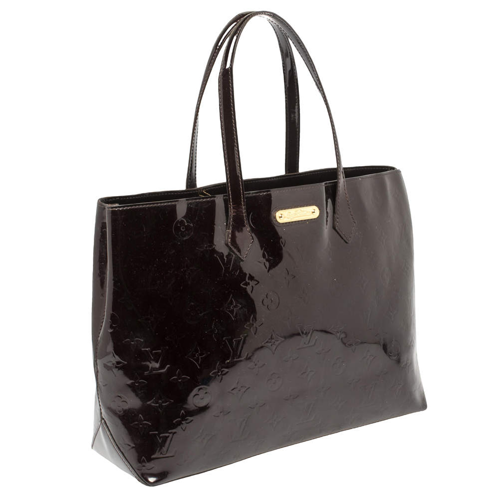 Pre-Owned Louis Vuitton Bag Wilshire PM Amaranto Dark Purple Handbag Tote  Women's Monogram Verni M93641 LOUISVUITTON (Good)