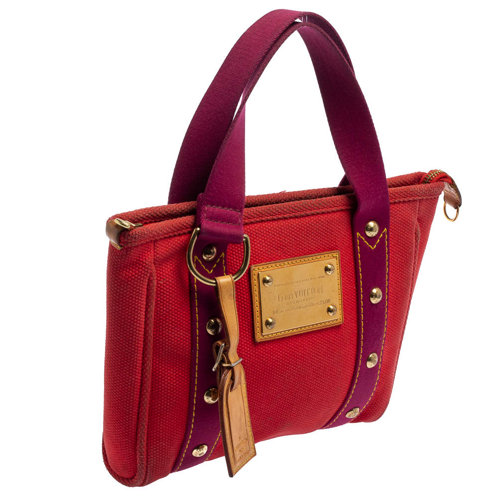 Louis Vuitton Red/Purple Canvas Antigua Cabas PM Bag Louis Vuitton