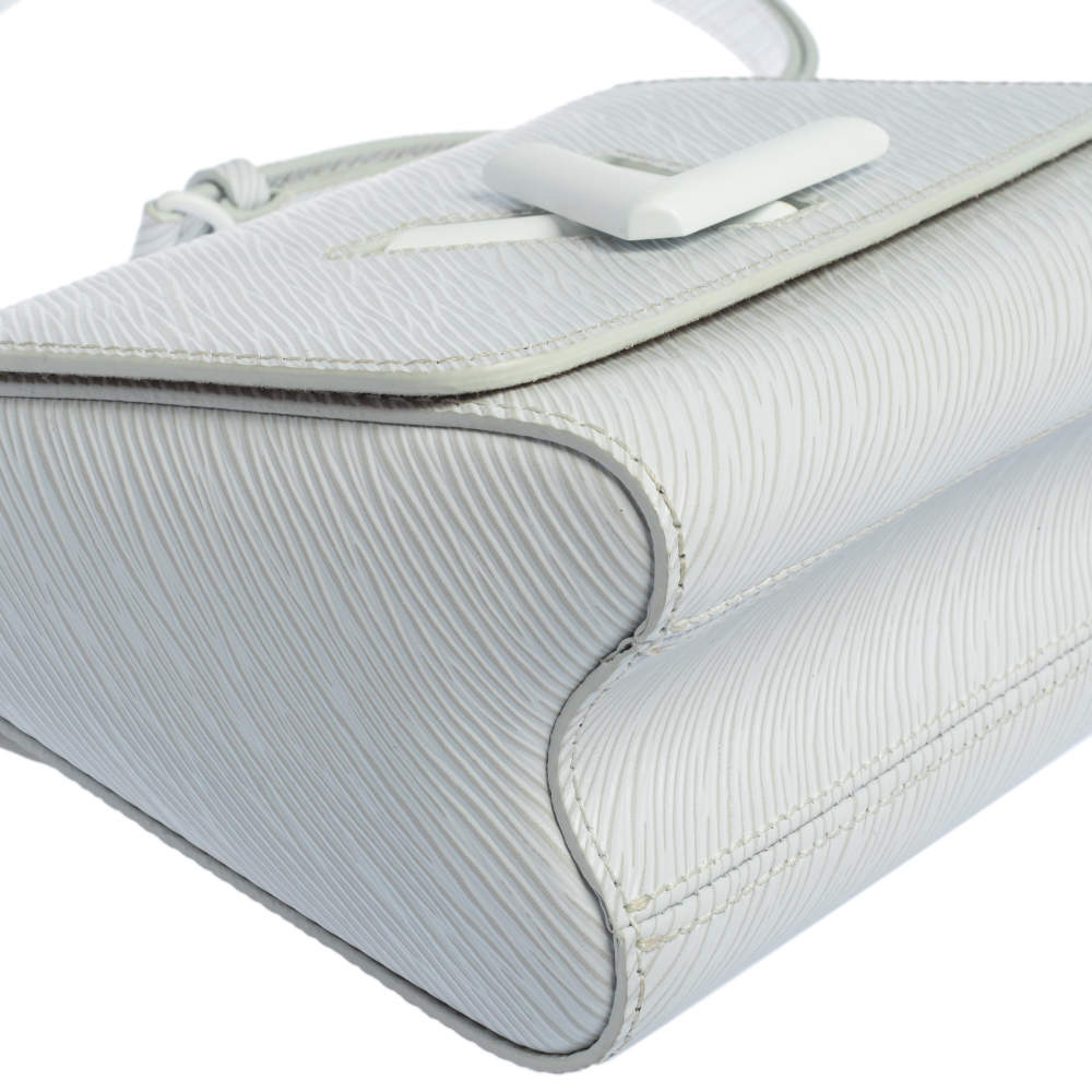 LOUIS VUITTON Epi Embroidered Twist Shoulder Bag PM White 540478
