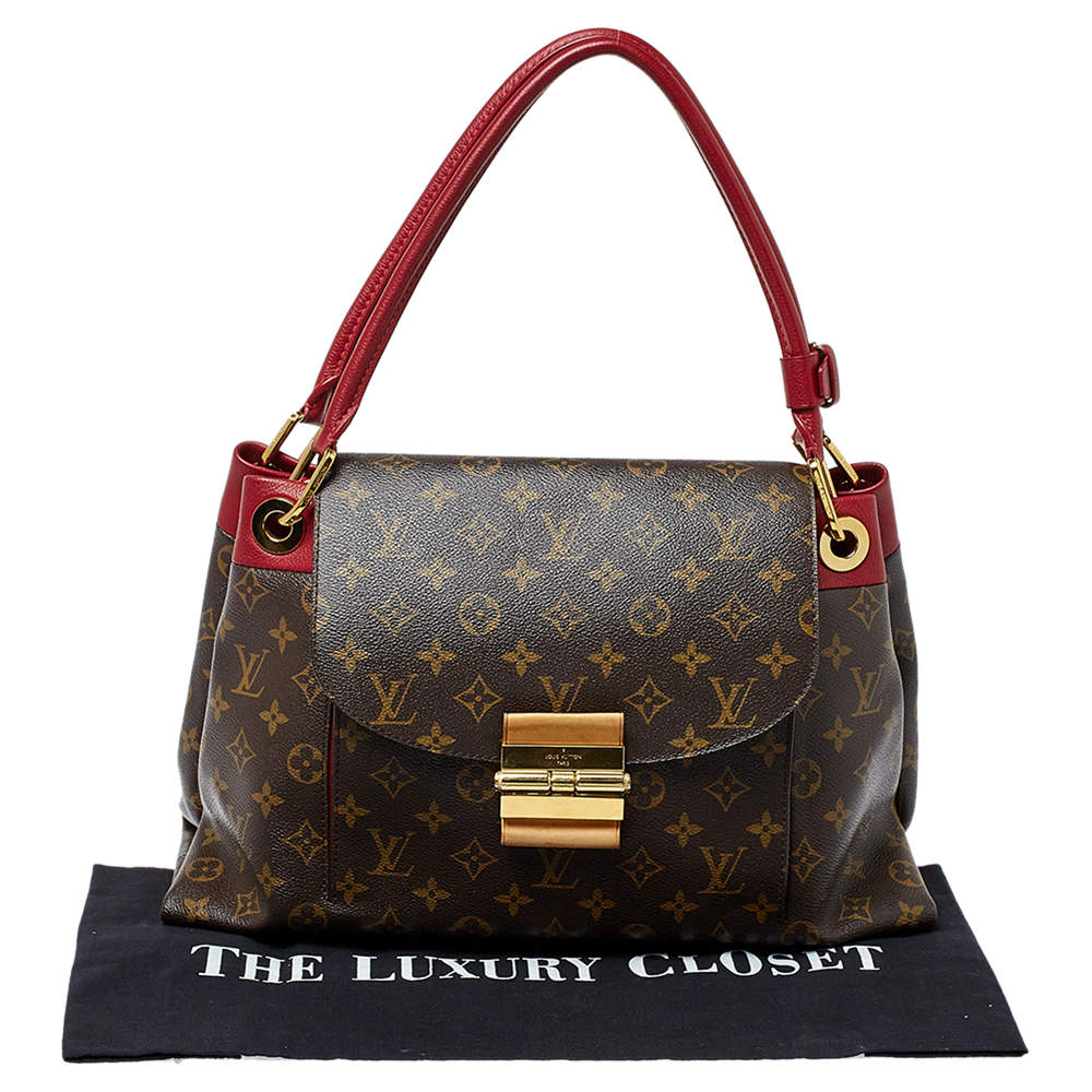 Louis Vuitton Monogram Leather Olympe Aurore Bag Brown Burgundy