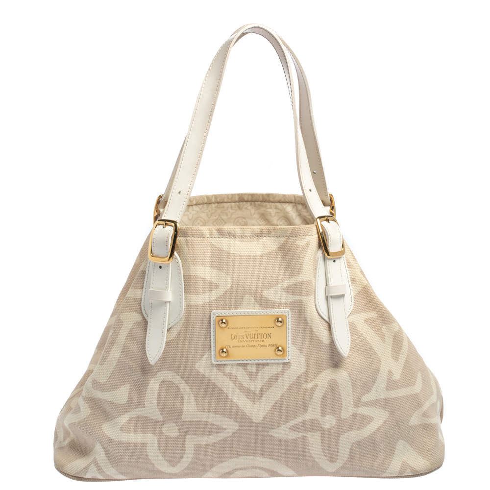 Pre Owned Louis Vuitton Beige Tahitienne Cabas Limited Edition PM Bag