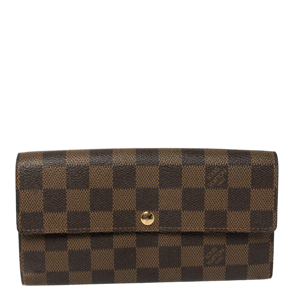 مملوكة مسبقًا Louis Vuitton Damier Ebene Coated Canvas Sarah Wallet
