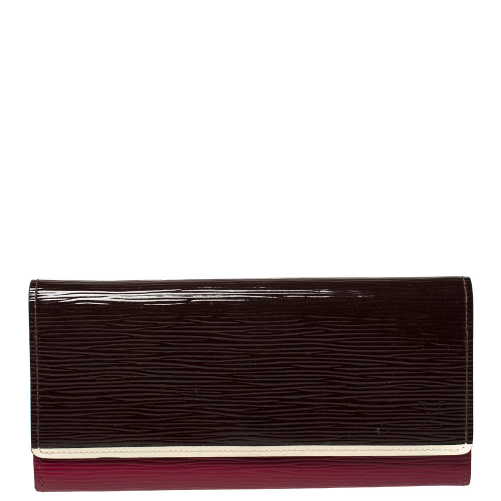 Pre Owned محفظة لوي فيتون فلور جلد إيبي أحمر/بني