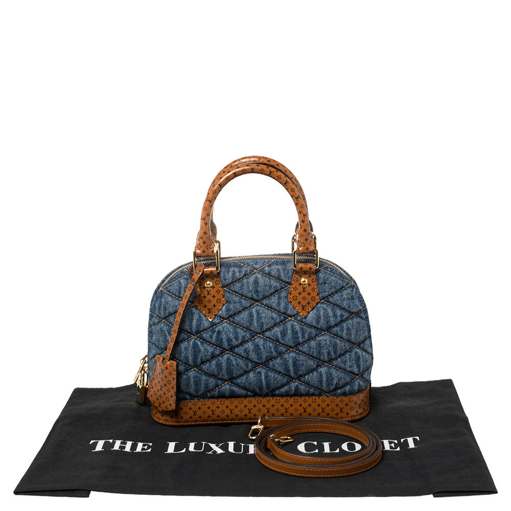 Louis Vuitton Alma BB Blue Melletage Denim Reverse Monogram