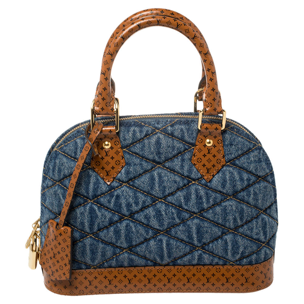 Louis Vuitton Blue Denim and Monogram Leather Alma BB Satchel