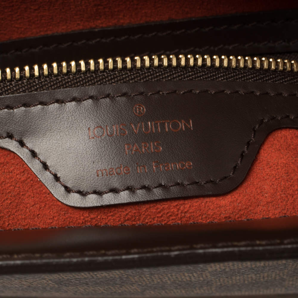 Louis Vuitton Damier Ebene Canvas Leather Sac Plat Pm Bag 🧡