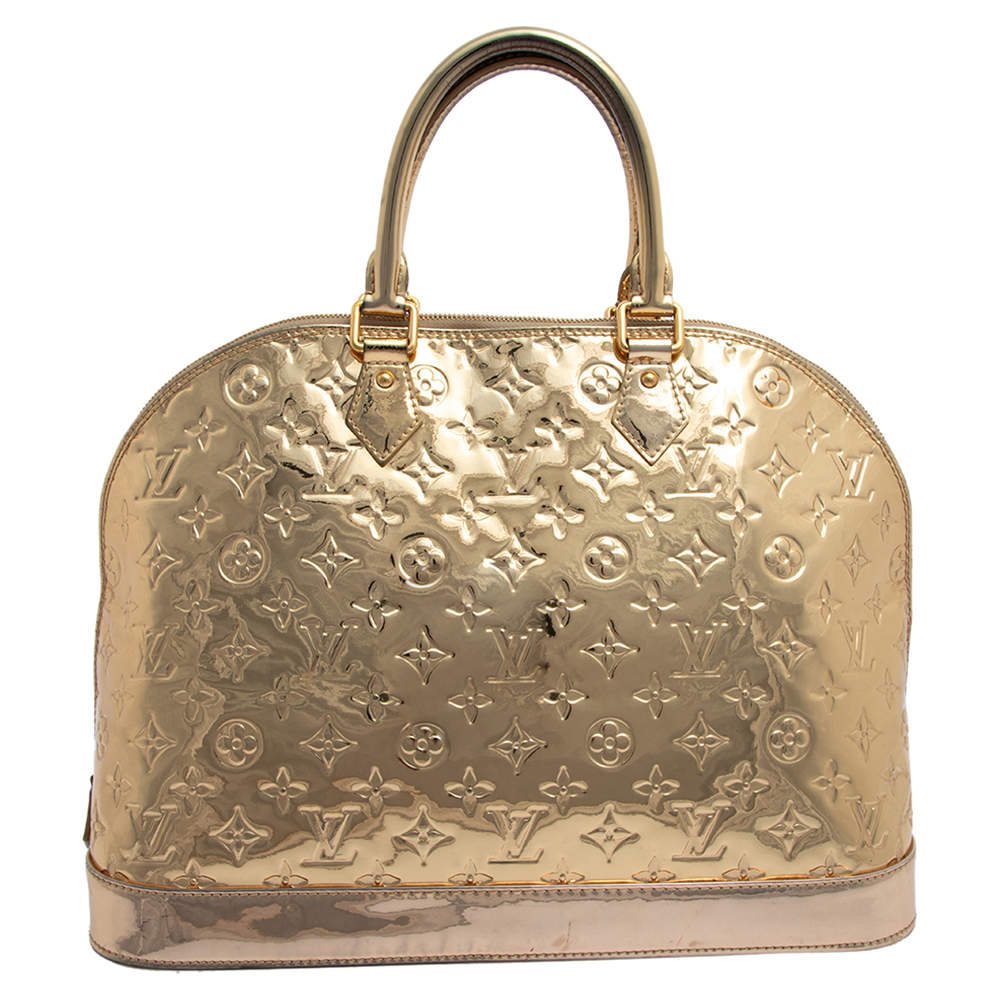 Louis Vuitton Swing Handbag Calfskin Leather Gold and Silver Color