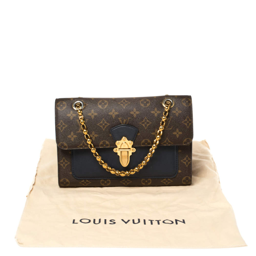 LOUIS VUITTON VICTOIRE VAVIN NOIR MONOGRAM CROSSBODY GOLD PLATED CHAIN BAG