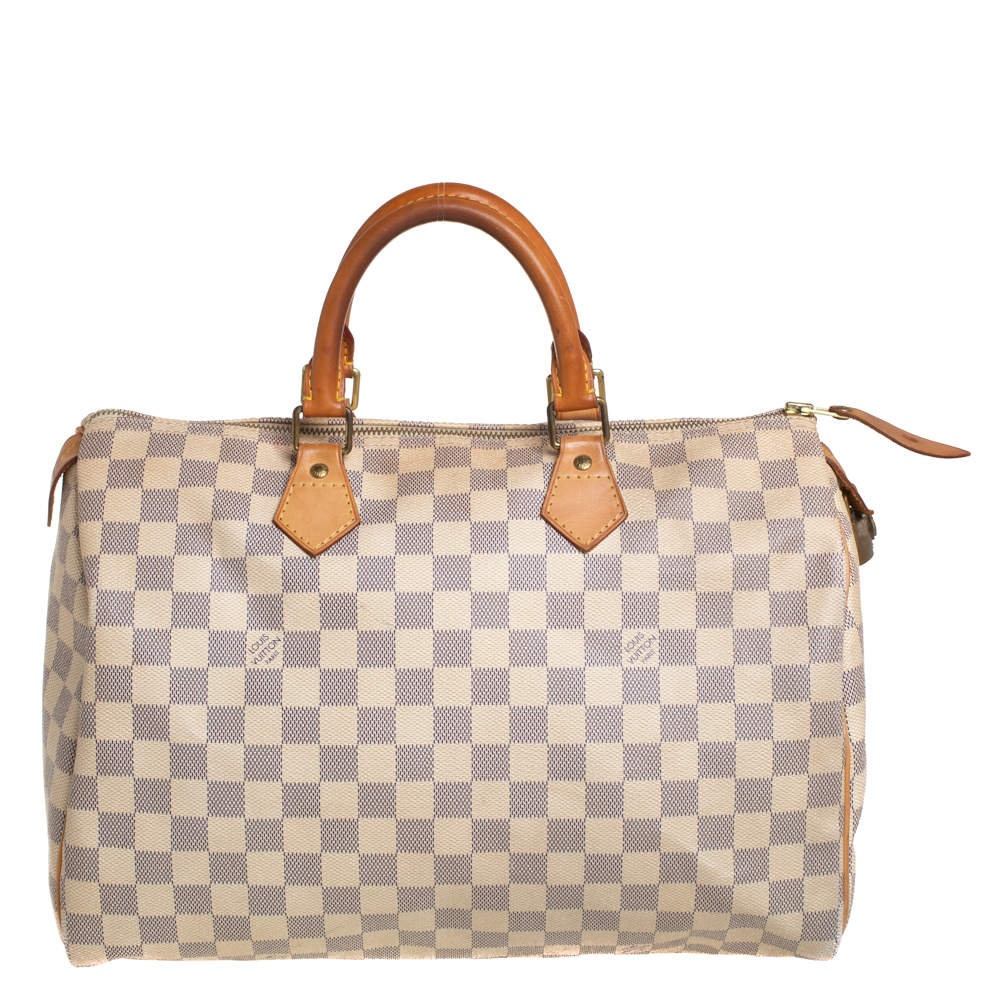 Pre Owned Louis Vuitton Damier Azur Canvas Speedy 35 Bag