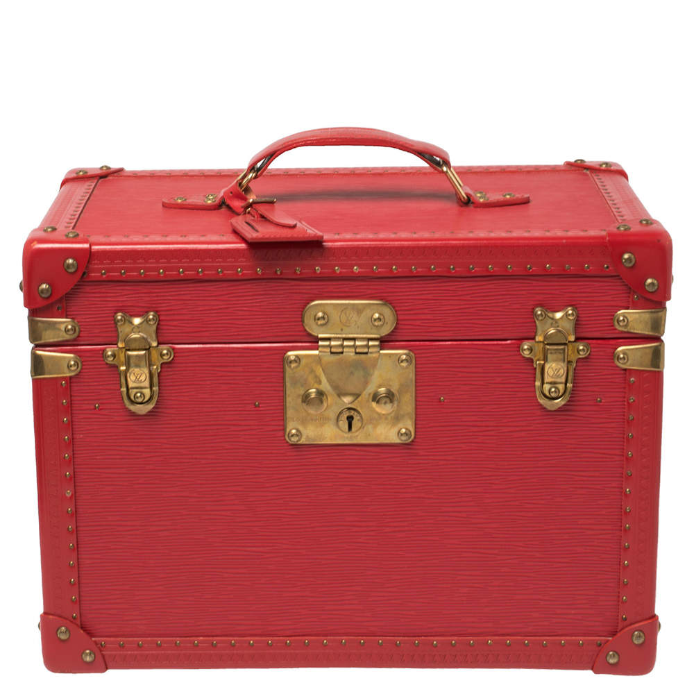 Pre Owned Louis Vuitton Red Epi Leather Hardsided Boite Pharmacie Train Case
