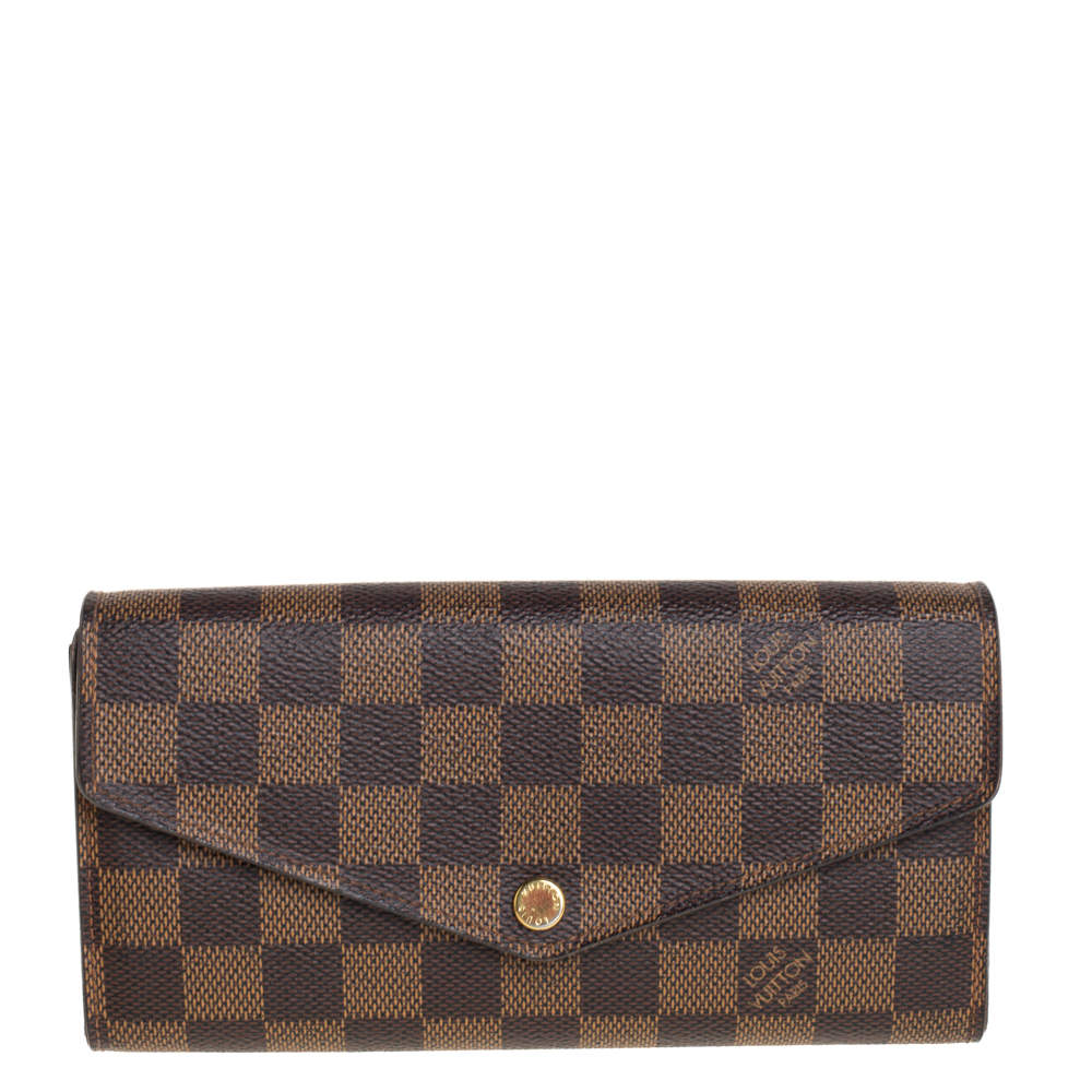 Pre Owned Louis Vuitton Damier Ebene Canvas Sarah Wallet