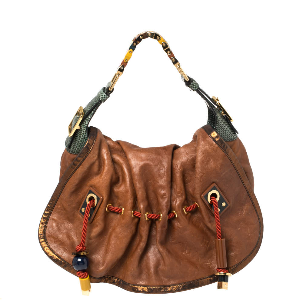 Pre Owned Louis Vuitton Masala Monogram Limited Edition Epices Kalahari Hobo GM