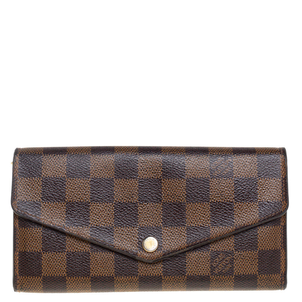 مملوكة مسبقًا Louis Vuitton Damier Ebene Canvas Sarah Wallet