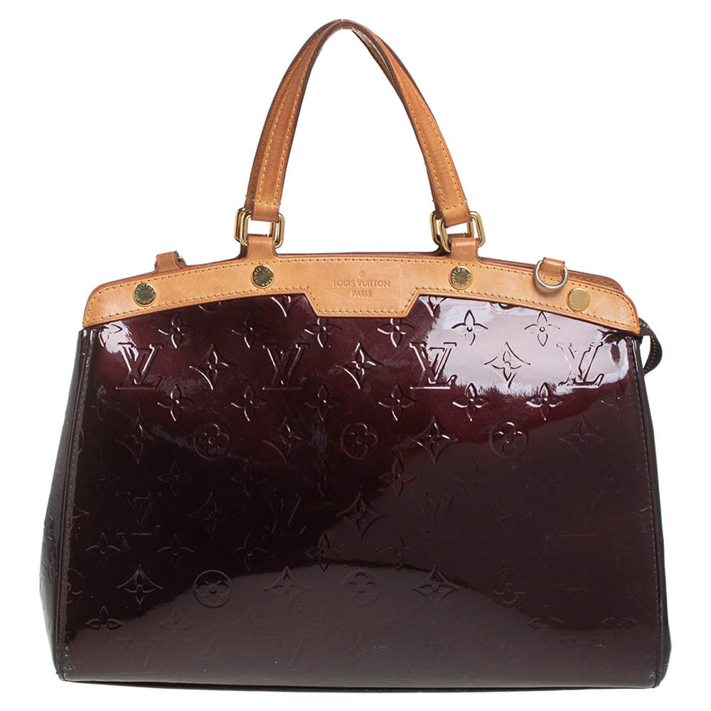 Pre Owned Louis Vuitton Amarante Monogram Vernis Brea MM Bag