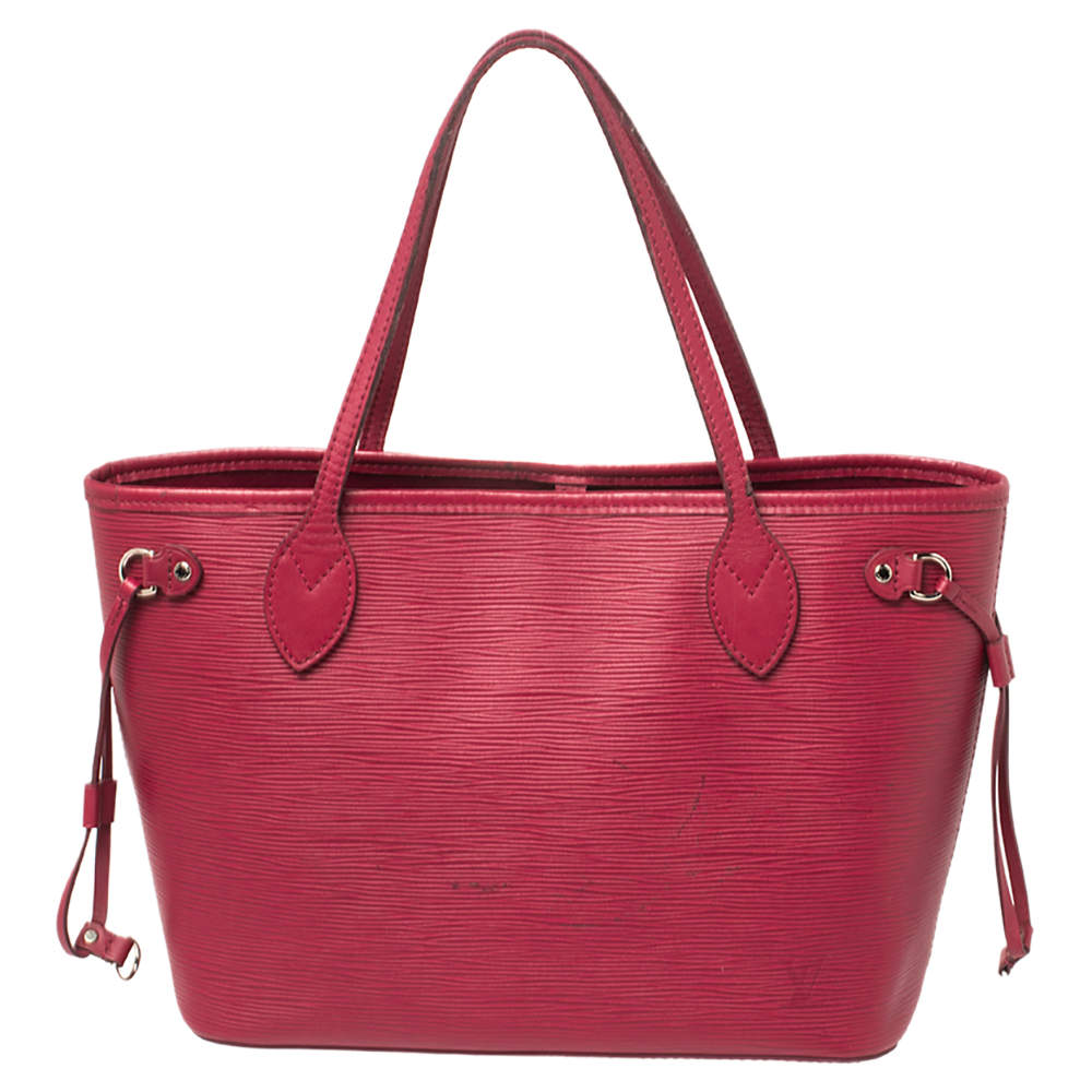 Pre Owned Louis Vuitton Fuchsia Epi Leather Neverfull PM Bag