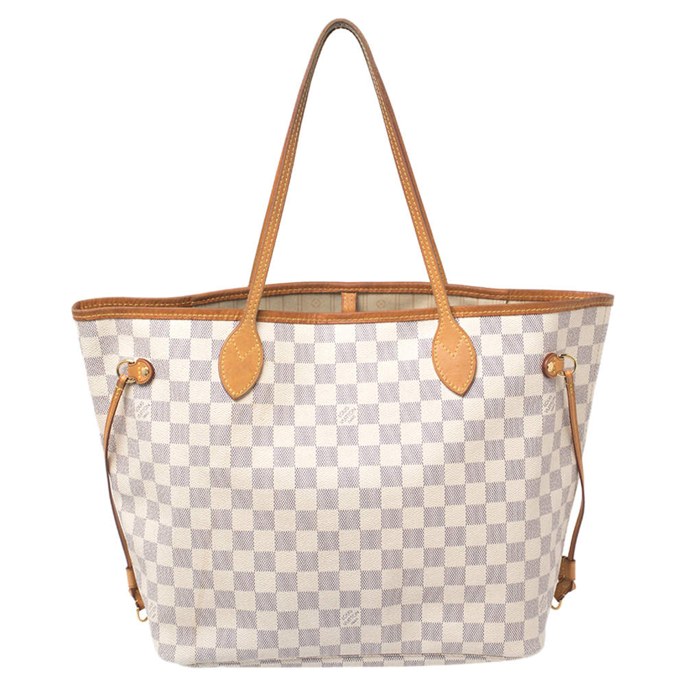 Pre Owned Louis Vuitton Damier Azur Canvas Neverfull MM Bag