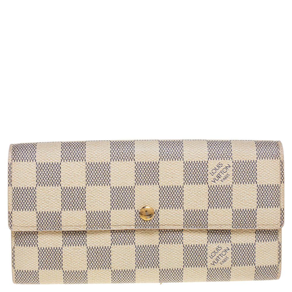 Pre Owned محفظة لوي فيتون سارا كانفاس دامييه آزور 