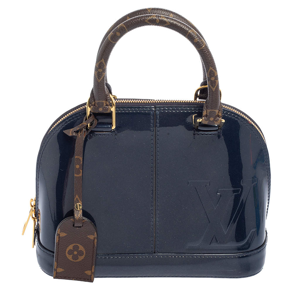 Louis Vuitton Blue Vernis Leather Lisse Alma BB Bag