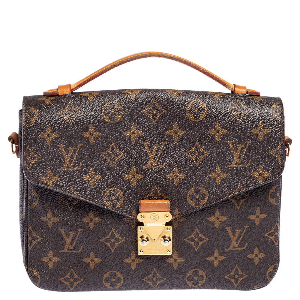 Pre Owned Louis Vuitton Monogram Canvas Pochette Metis Bag