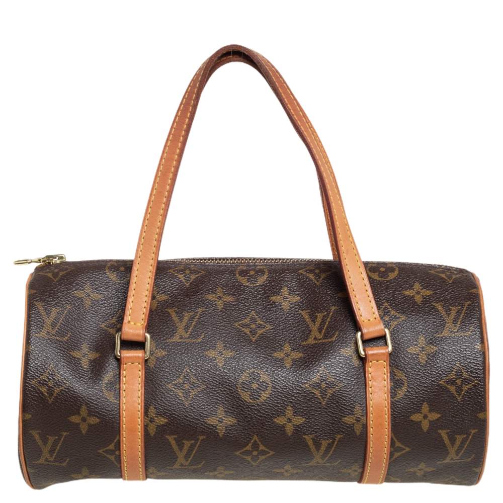 Pre Owned Louis Vuitton Monogram Canvas and Leather Papillon 28 Bag