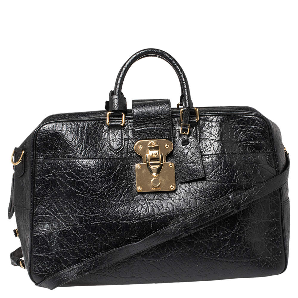 Pre Owned Louis Vuitton Black Cuir Indra Duffel Bag
