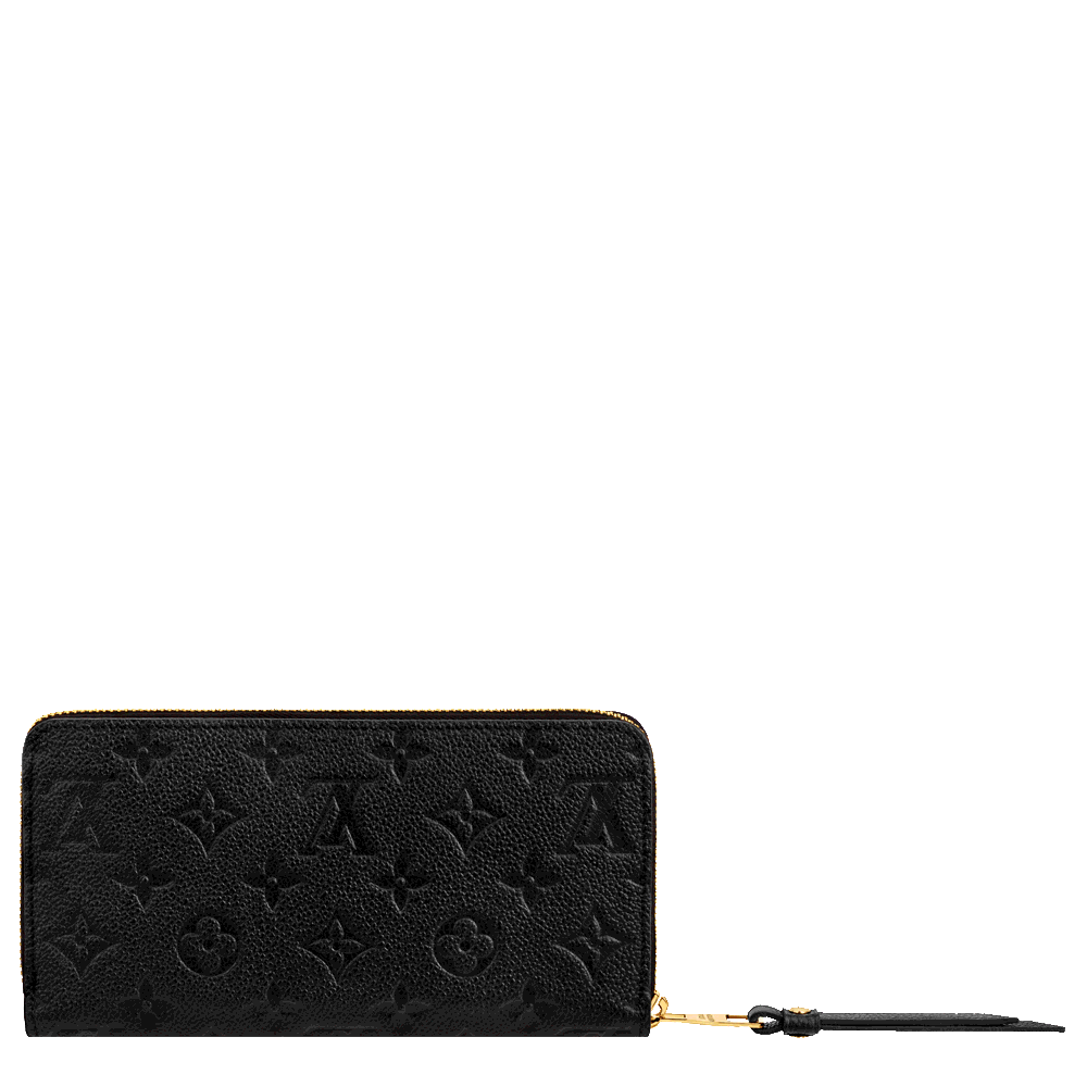 Pre Owned Louis Vuitton Monogram Empreinte Zippy Wallet Noir