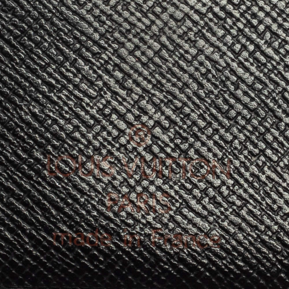 Louis Vuitton Black EPI Leather Noir Coin Purse Change Purse Compact Wallet 826lv81