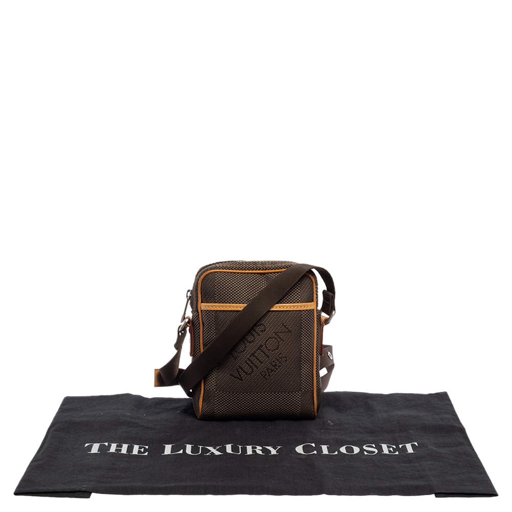Louis Vuitton Brown Damier Geant Citadin Dark brown Leather Cloth Cloth  ref.179610 - Joli Closet