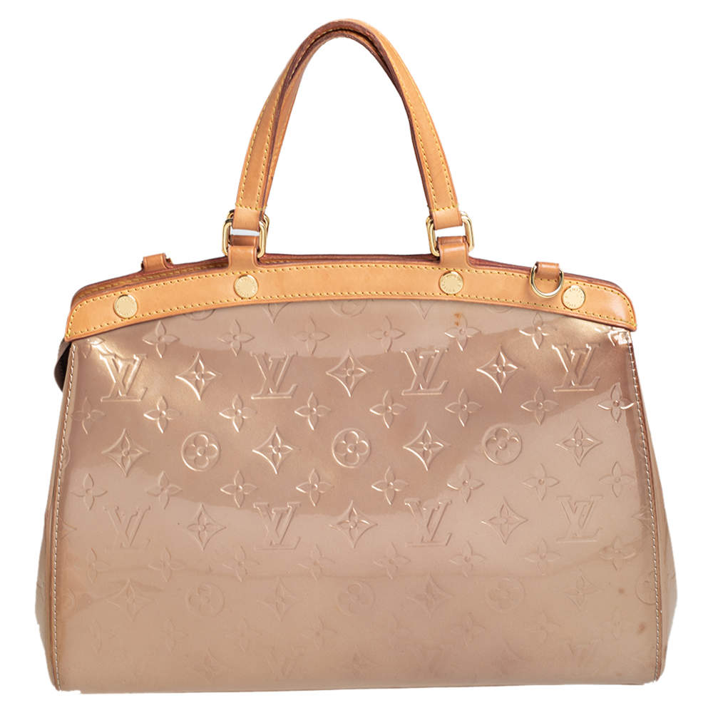 Louis Vuitton Beige Poudre Monogram Vernis Brea MM Bag