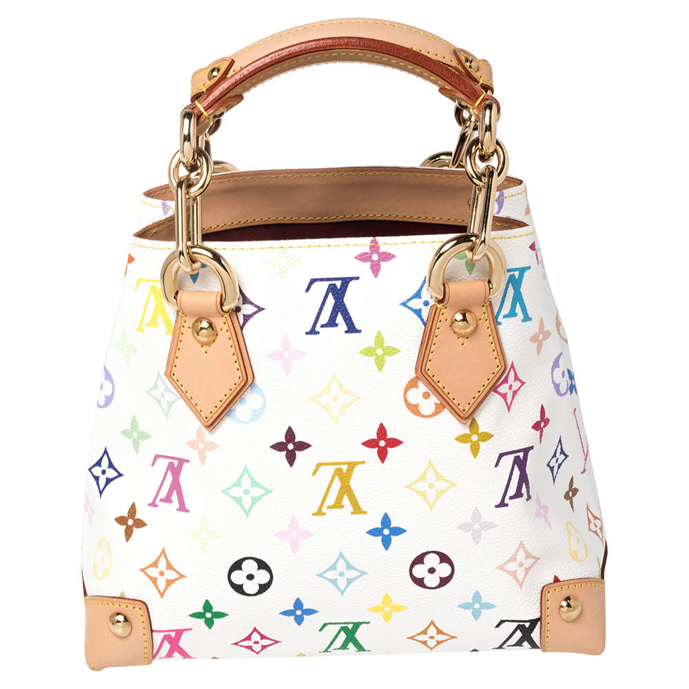 مملوكة مسبقًا Louis Vuitton White Multicolore Monogram Canvas Audra Bag