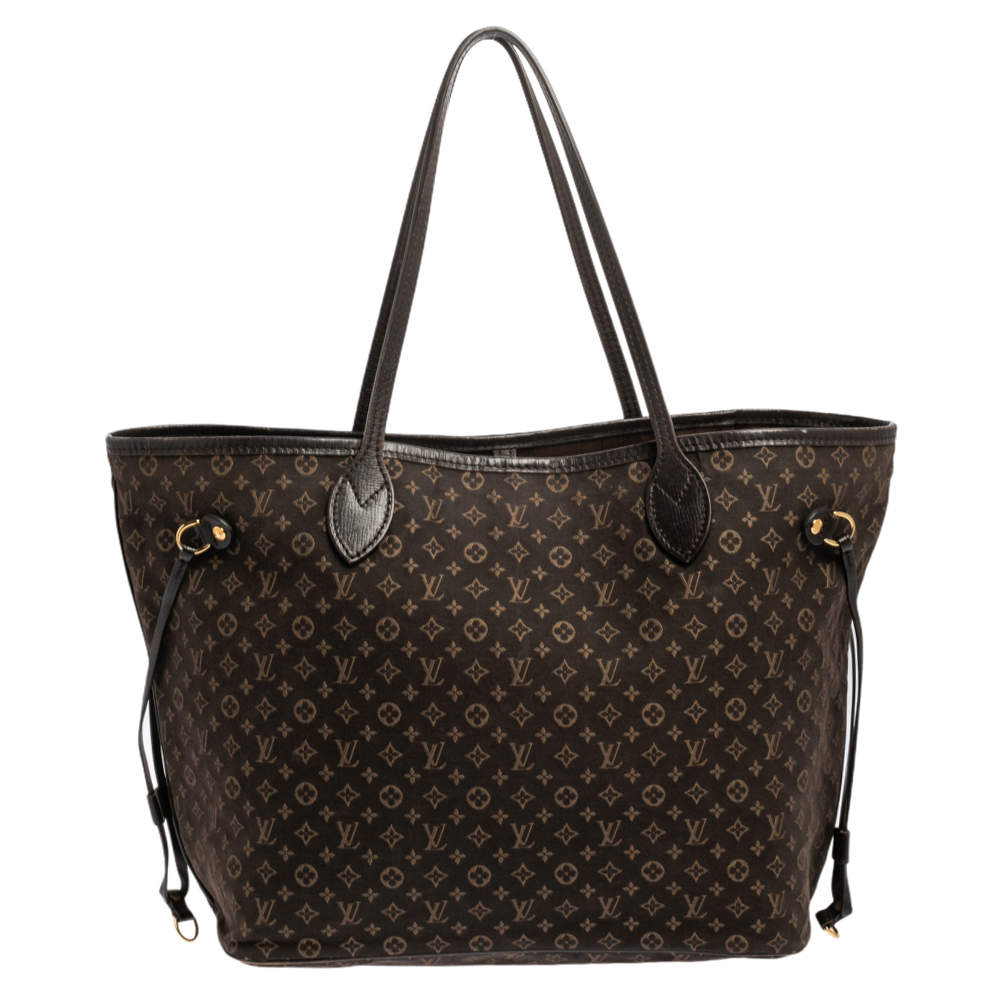 LOUIS VUITTON Neverfull MM Fusain Monogram Idylle Shoulder Bag-US