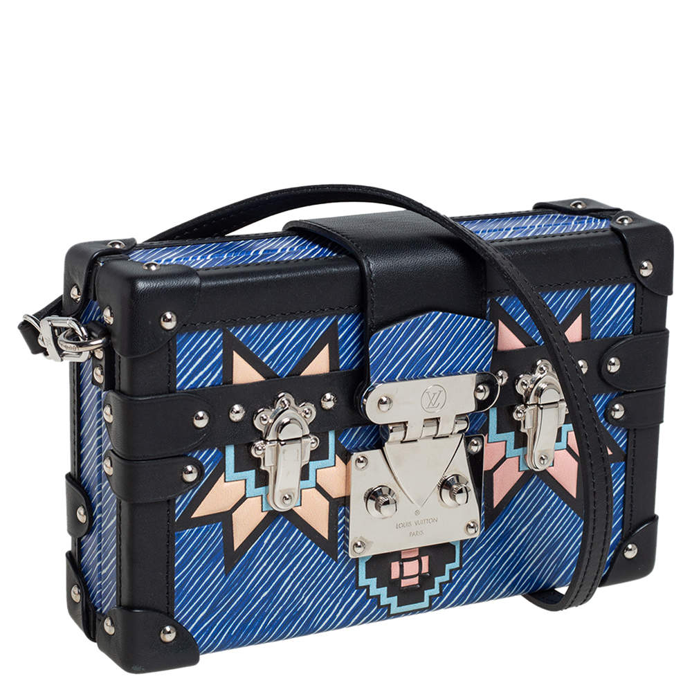 Petite malle leather handbag Louis Vuitton Blue in Leather - 22747026
