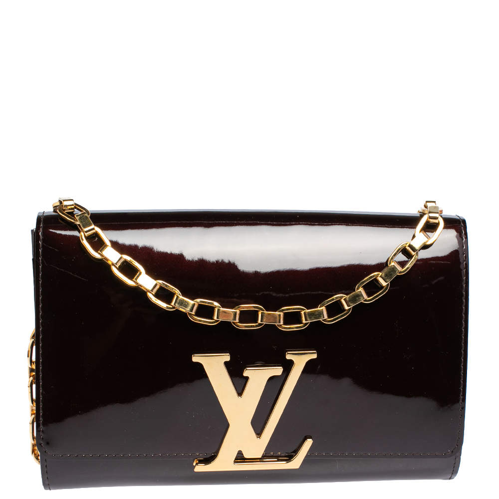 Louis Vuitton Amarante Vernis Leather Chain Louise GM Bag