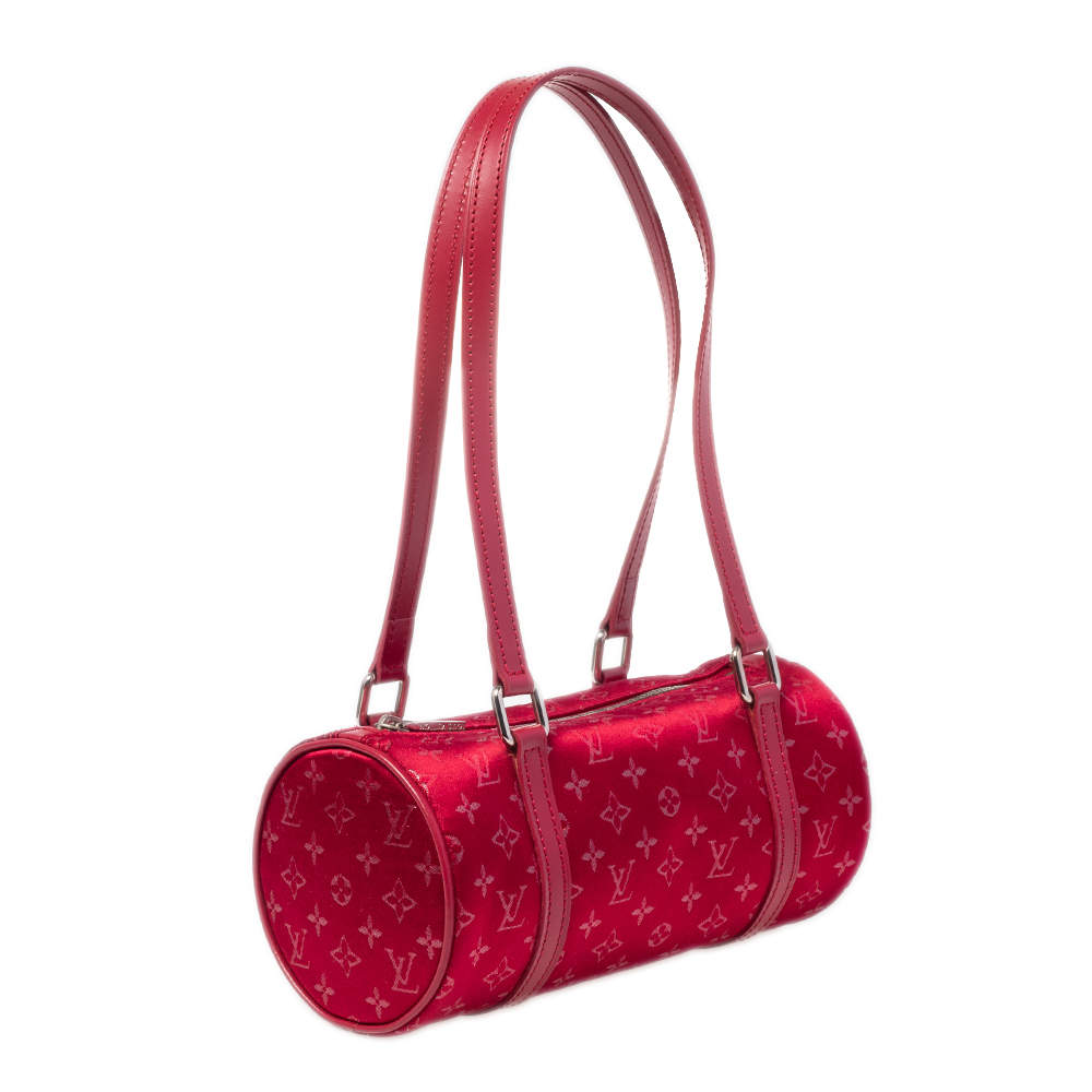 Louis Vuitton Red Mini Lin Fabric Papillon 19 Bag Louis Vuitton