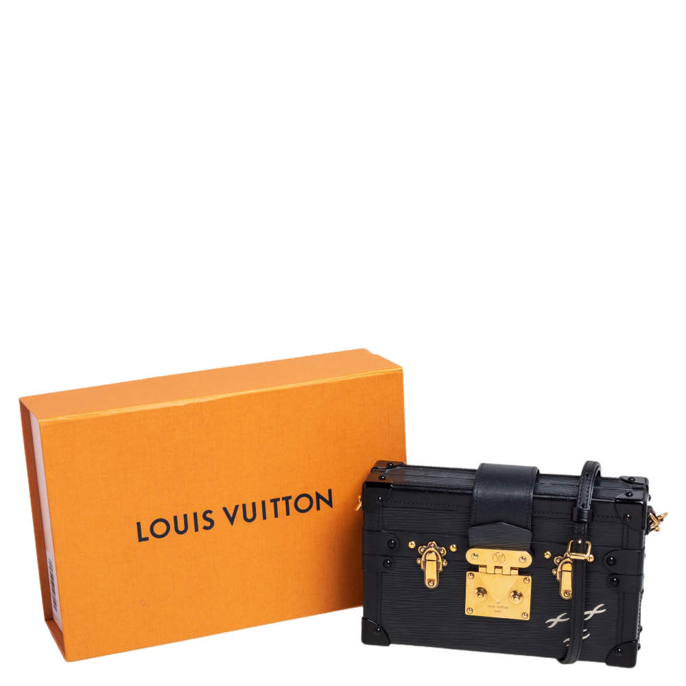 Louis Vuitton Red/Black Epi Leather Petite Malle Clutch at 1stDibs