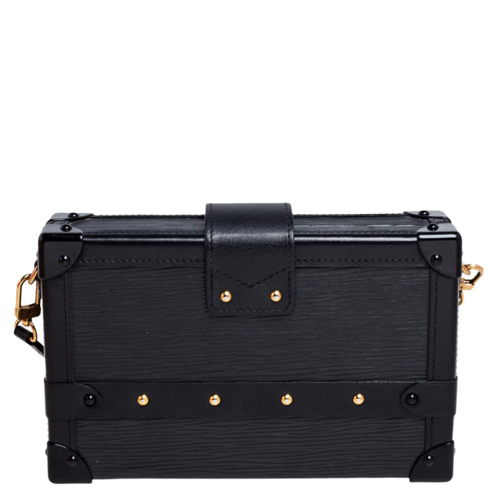 Louis Vuitton Black Epi Leather Petite Malle Clutch Bag at 1stDibs