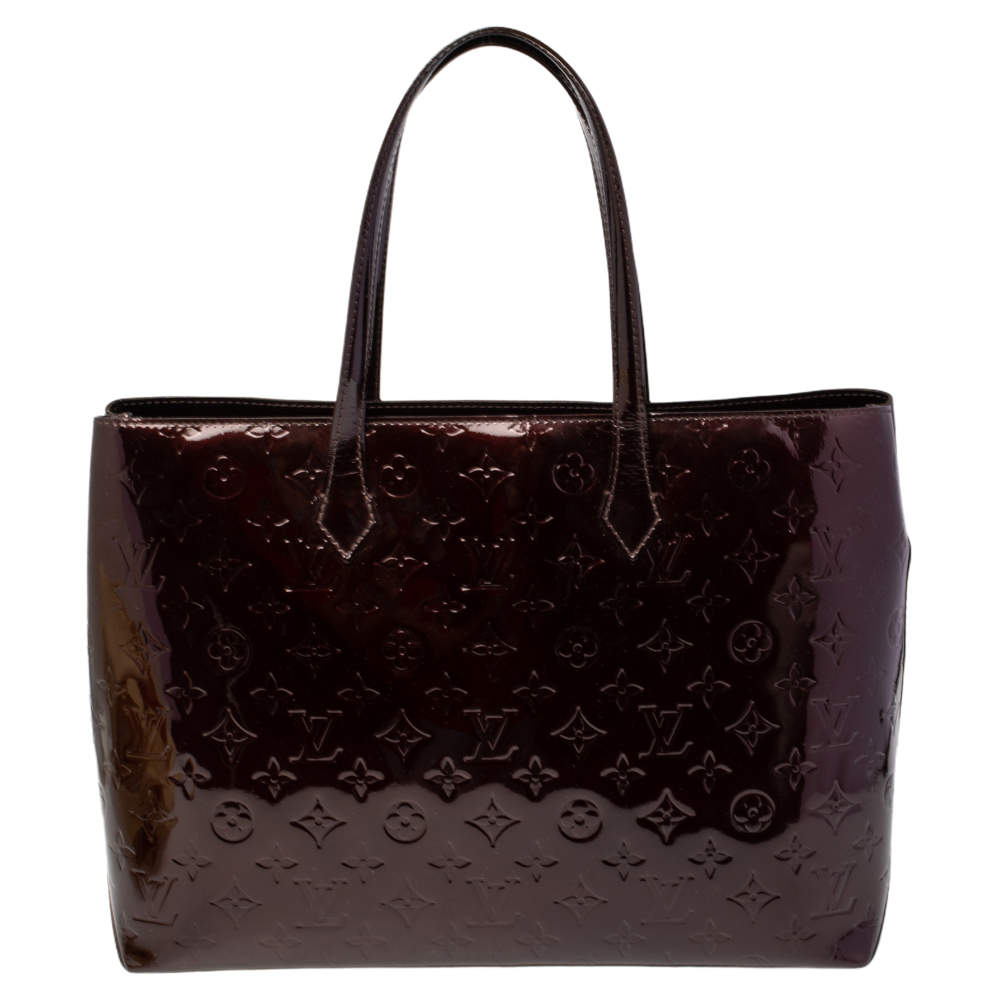 Louis Vuitton Amarante Monogram Vernis Rayures Wilshire PM