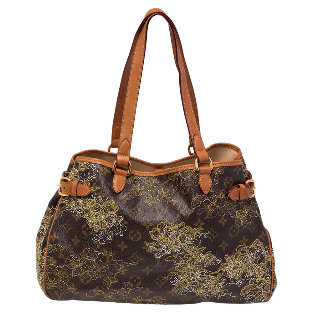 Louis+Vuitton+Batignolles+Monogram+Dentelle+Shoulder+Bag+Brown+