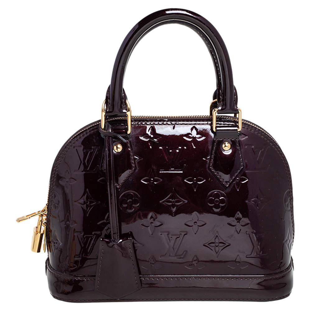 Pre Owned Louis Vuitton Amarante Monogram Vernis Alma BB Bag