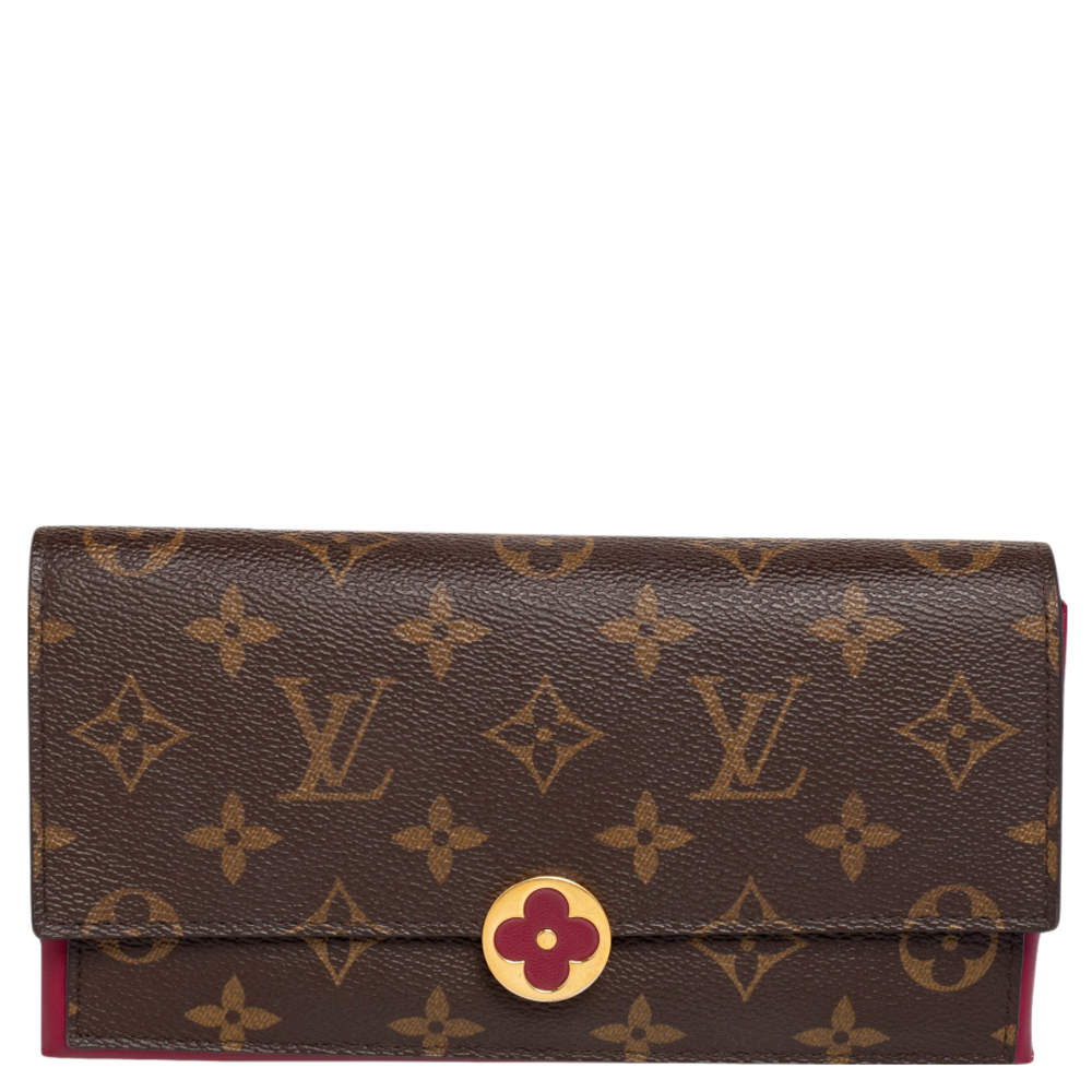 Pre Owned Louis Vuitton Monogram Canvas Flore Wallet
