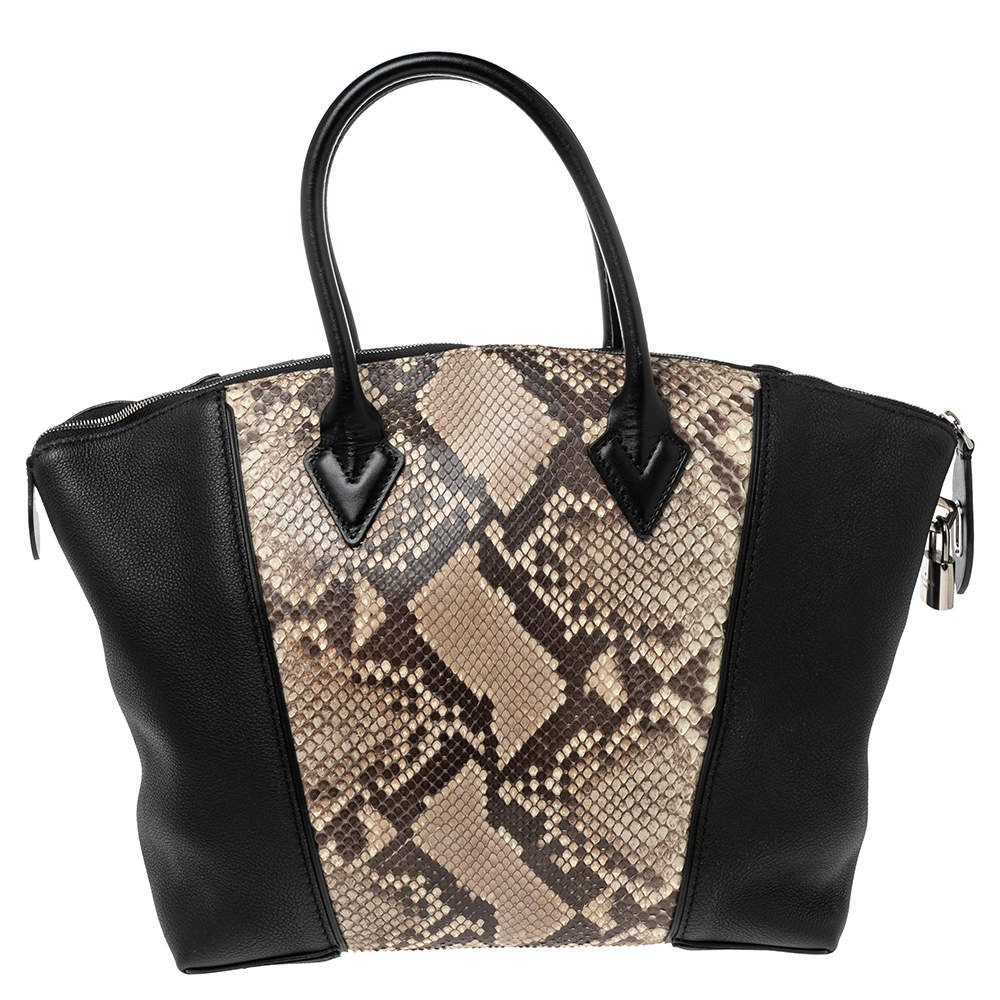 Louis Vuitton, Bags, Authentic Louis Vuittonveau Cachemire Python Soft  Lockit Mm Black