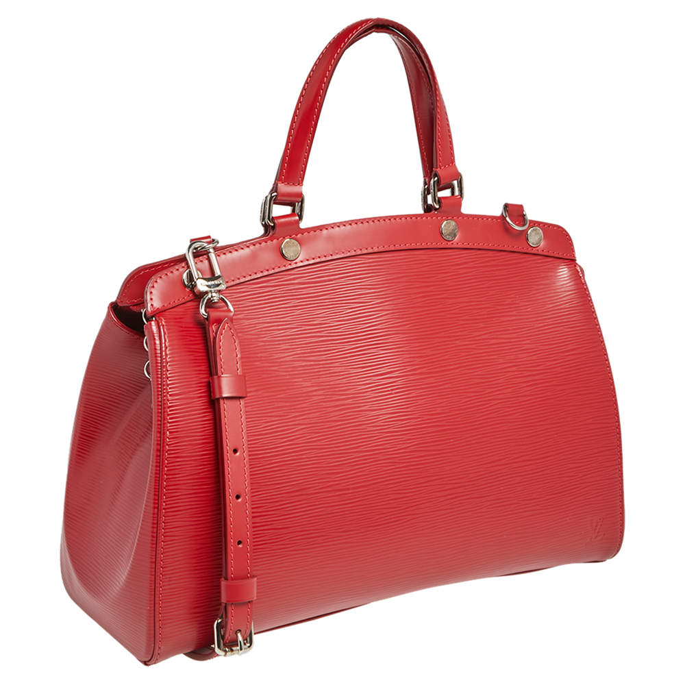 Louis Vuitton Brea Top Handle Bag MM Carmine Red Epi Leather