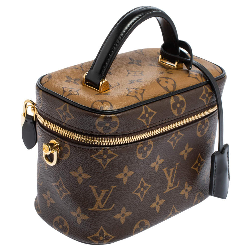 LOUIS VUITTON Vanity PM Monogram Reverse Canvas Crossbody Bag Brown