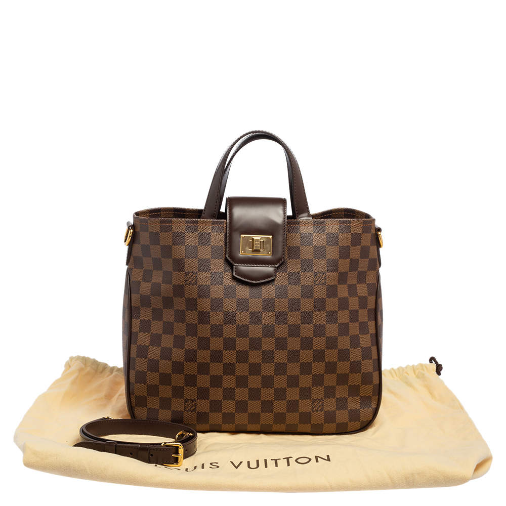 Authentic Louis Vuitton Canvas Cabas Rosebery Two Way Tote in Damier Ebene