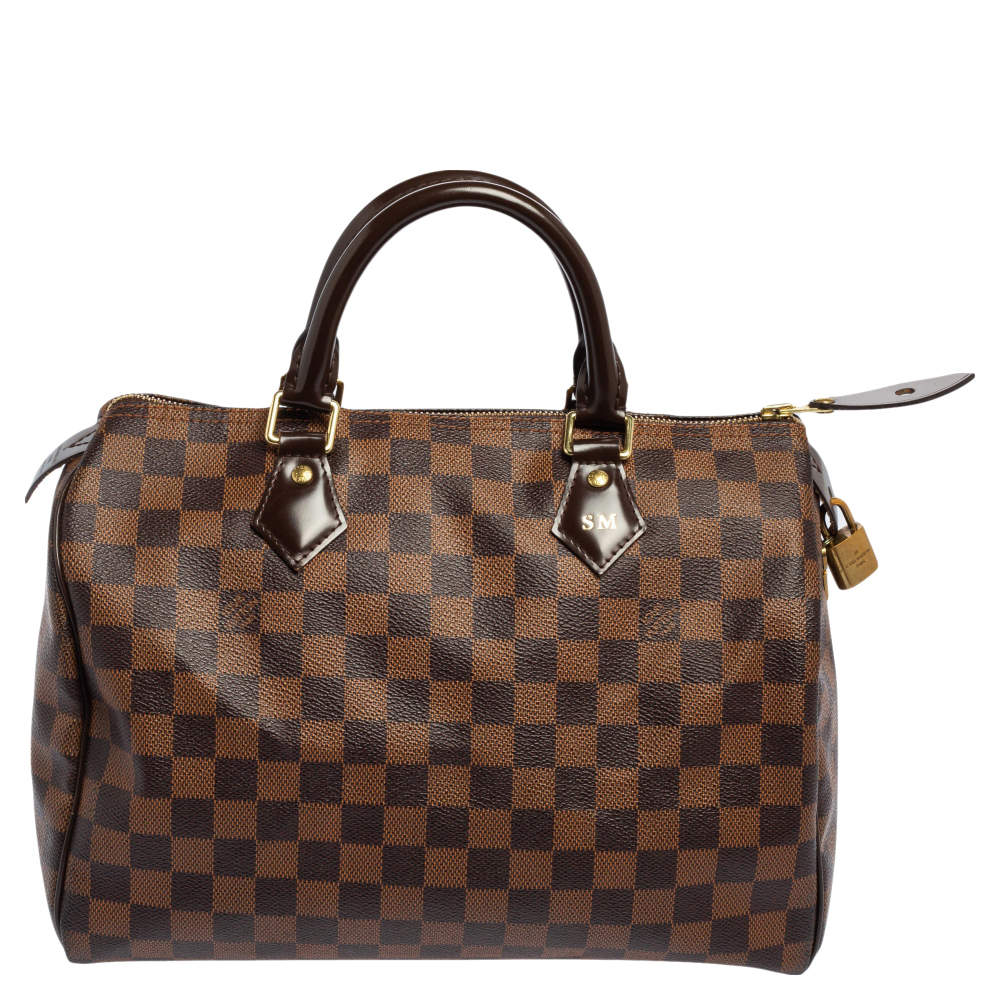 Pre Owned Louis Vuitton Damier Ebene Canvas Speedy 30 Bag