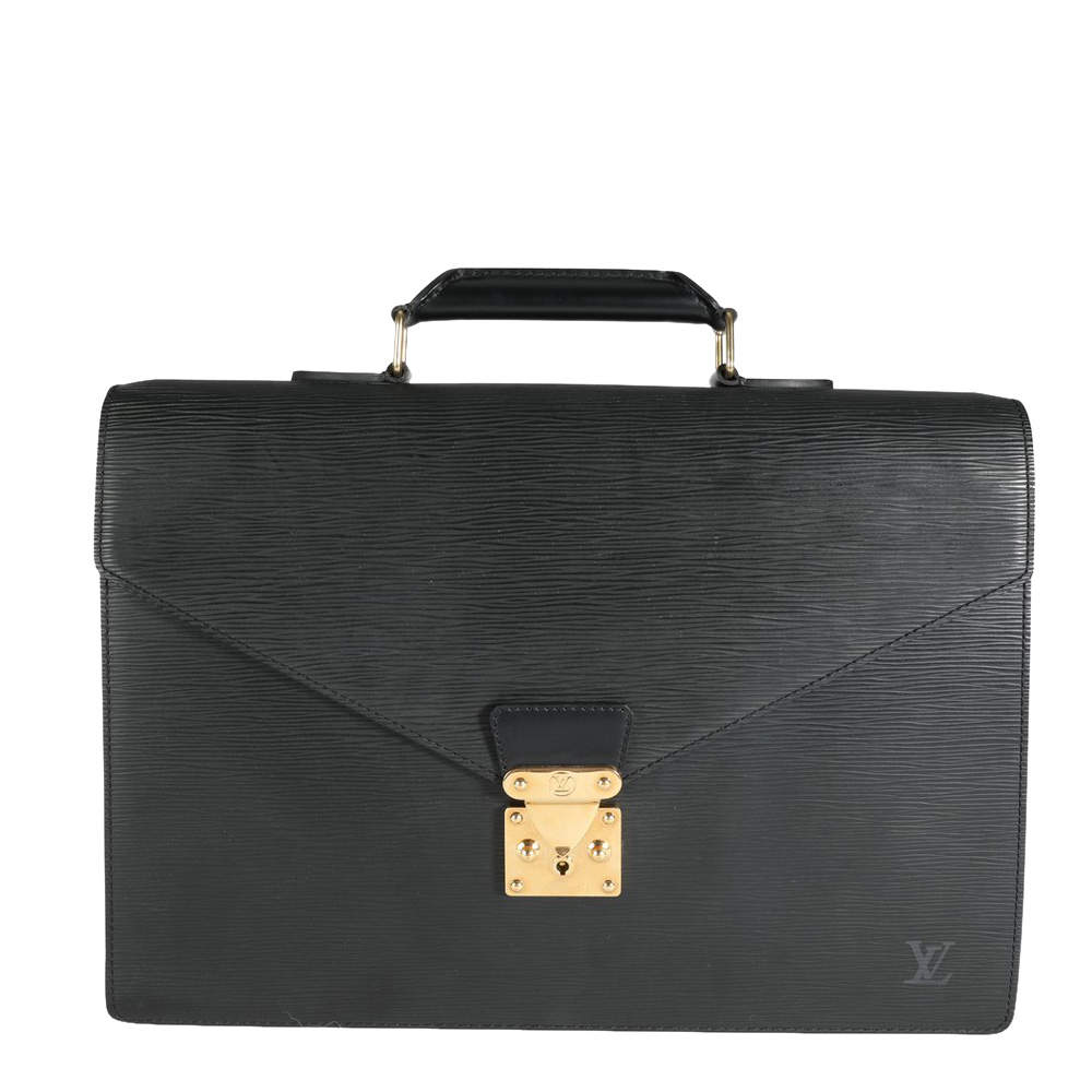 Louis Vuitton Black Epi Leather Serviette Conseiller Briefcase